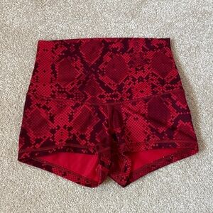 Red Snake Print Women's Shorts